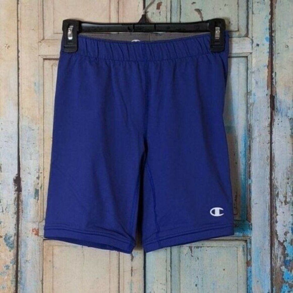 Champion Youth Small Blue Shorts Double Dry Elastic Waist and Cuffs